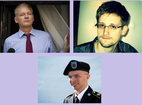 Julian Assange, Bradley Manning y Edward Snowden