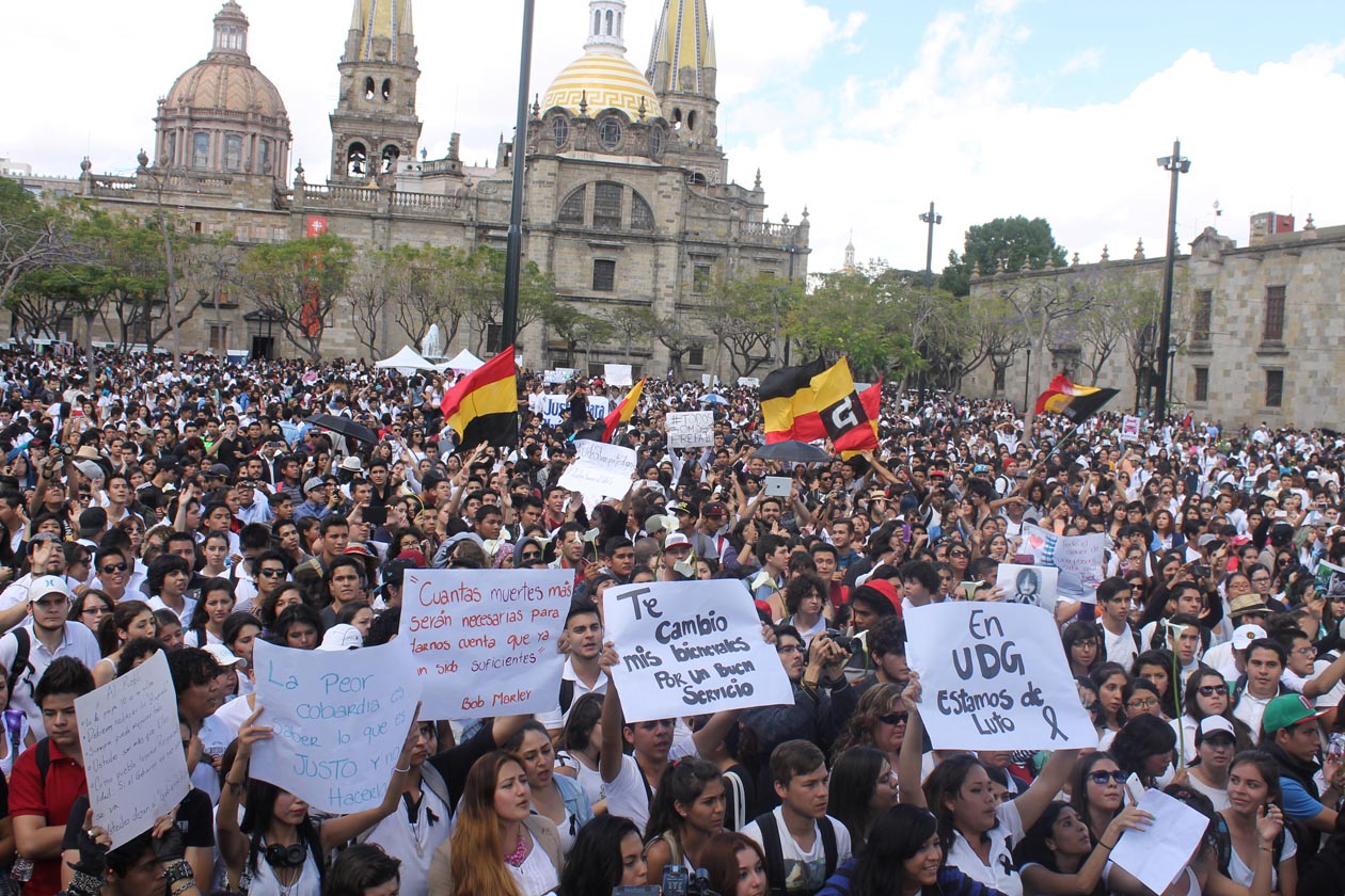 Marcha sobre el transporte publico
